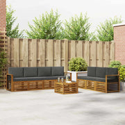 Set divani 8 pcs Naturale e Antracite Legno di Acacia Massello 3374502