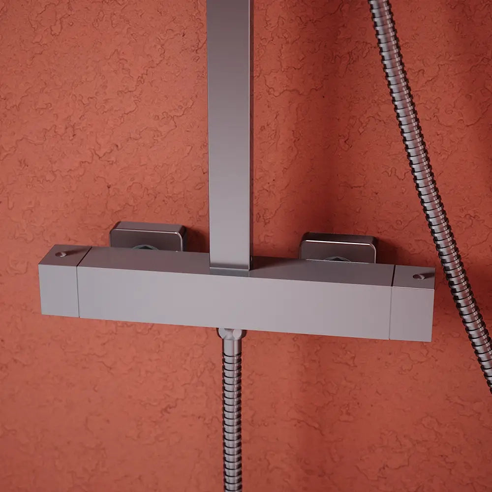 Colonna doccia soffione 20x20 cm in ABS finitura cromata | Serio