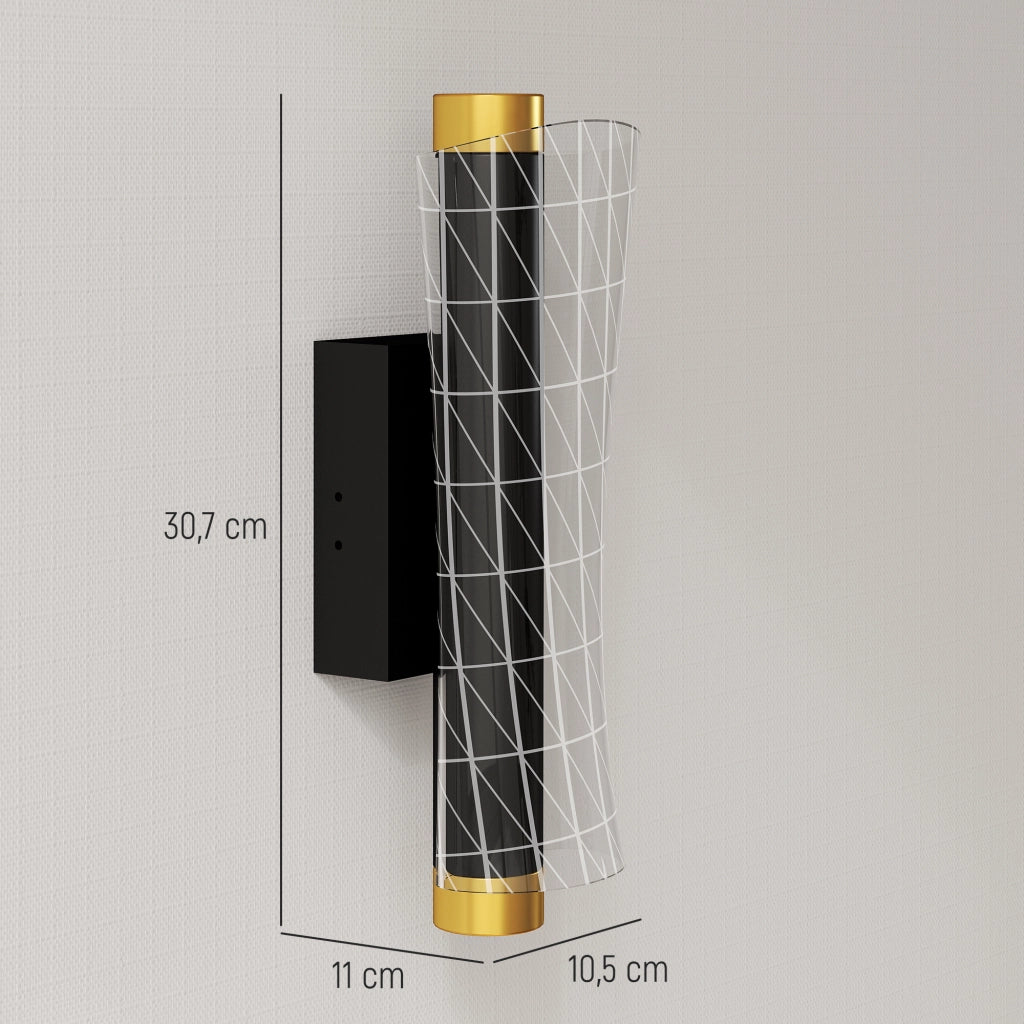 Lampada da parete LED ¨C zephmum ¨C Griglia design, dimmerabile, metallo nero