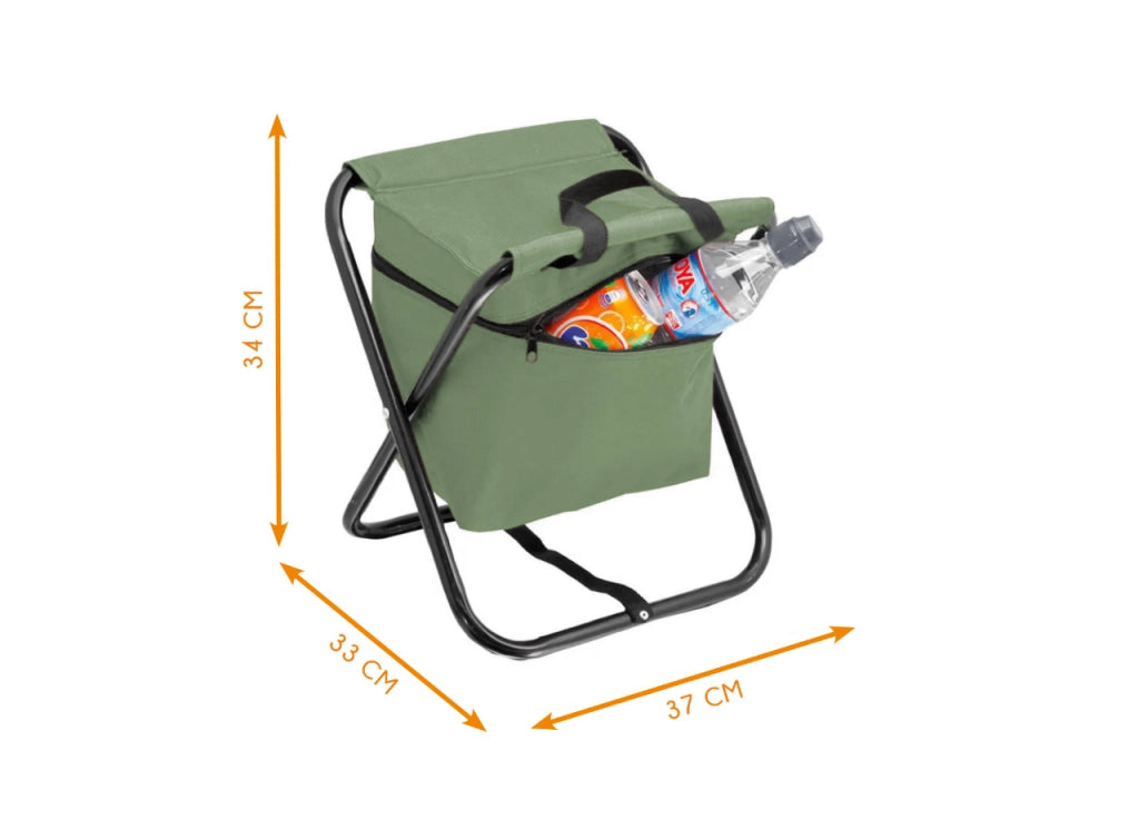 Sgabello Camping Spiaggia Pieghevole Seduta Borsa Termica Mod. Pachino - Pachino - Verde