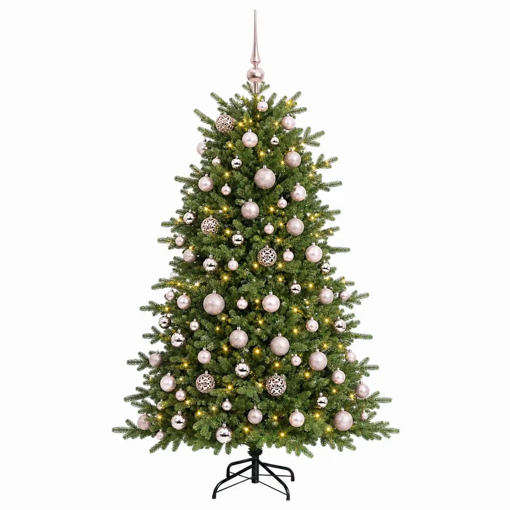 Albero di Natale artificiale con palline 210 cm 300 LED 3466700