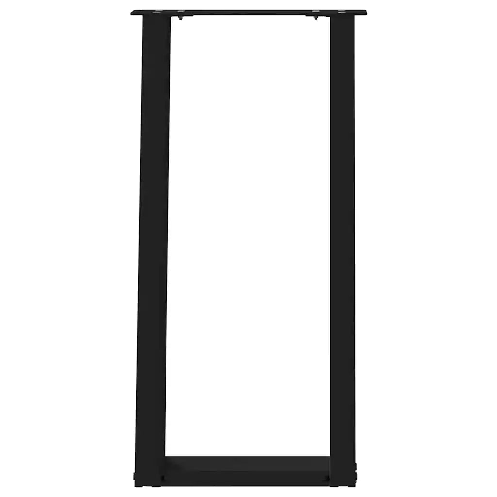 Gambe per Tavolo Consolle a Forma di U 2 pz Nere 38x(72-73) cm Acciaio 4012780