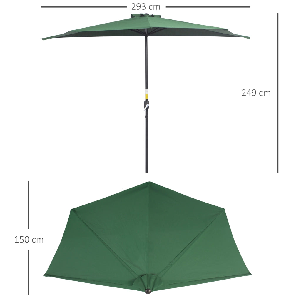 Parasole per balcone con camino ¨C Minimal ¨C verde 293x150x249 cm