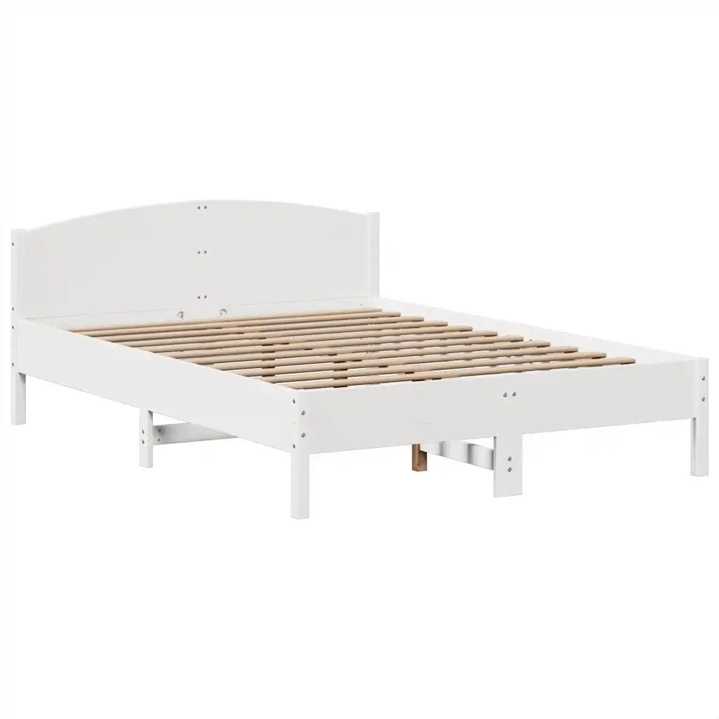 Letto Libreria senza Materasso Bianco 150x200 cm Legno di Pino 3323141