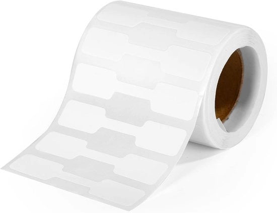 500 Stuks Etichette per Gioielli | Adesivi Bianchi Autoadesivi per Gioielli | Carta Kraft | Bracciali, Collane, Orecchini e Anelli | Bianco