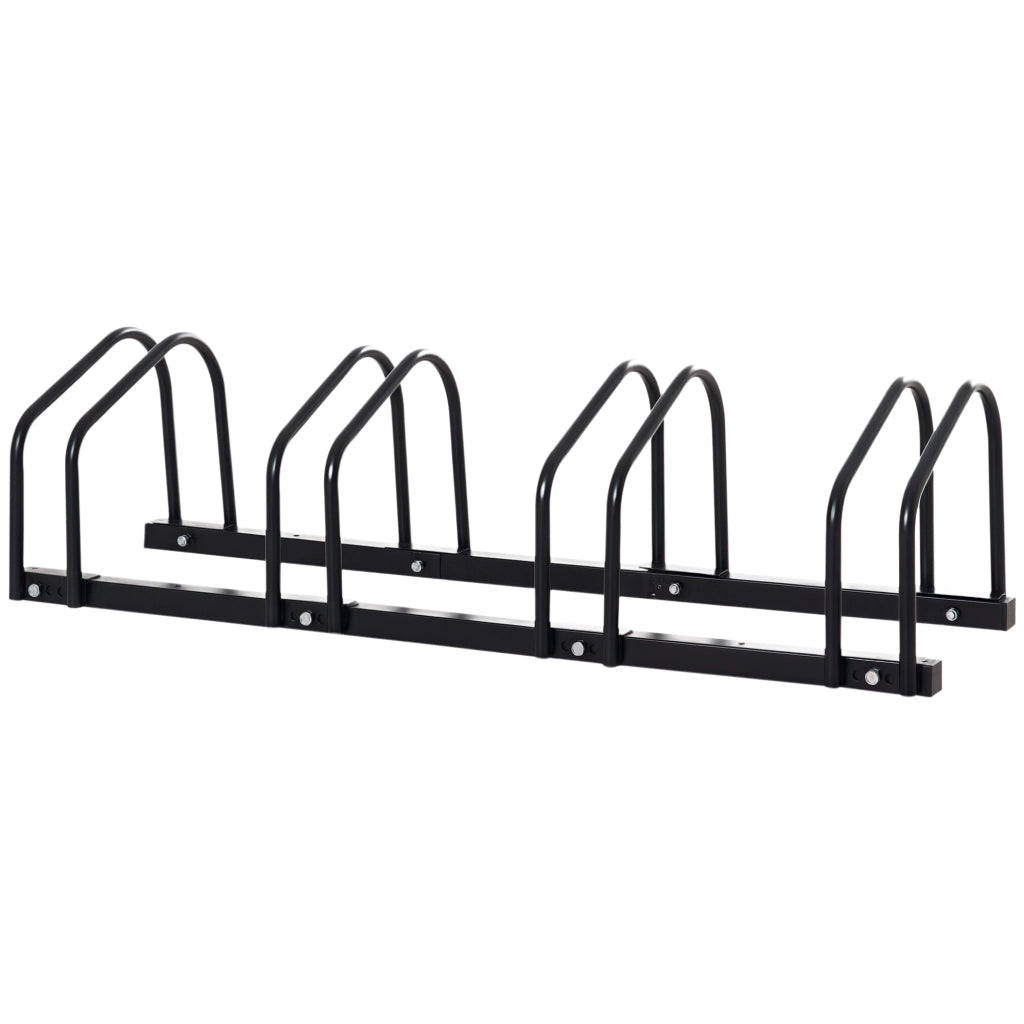 Parcheggio Biciclette per 4 ¨C zephmum ¨C Acero 110x33x27 cm Nero