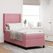 Letto a molle con testiera Rosa 80 x 200 cm Velluto 3341929