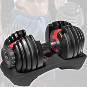 Trade Shop - Manubrio Pesi Dumbbell Regolabile A Carico Variabile Da 2 A 24kg Multifunzionale -