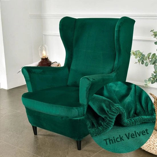 Sedile da parete con copertura - 2 pezzi - protettori di mobili - verde scuro - velluto