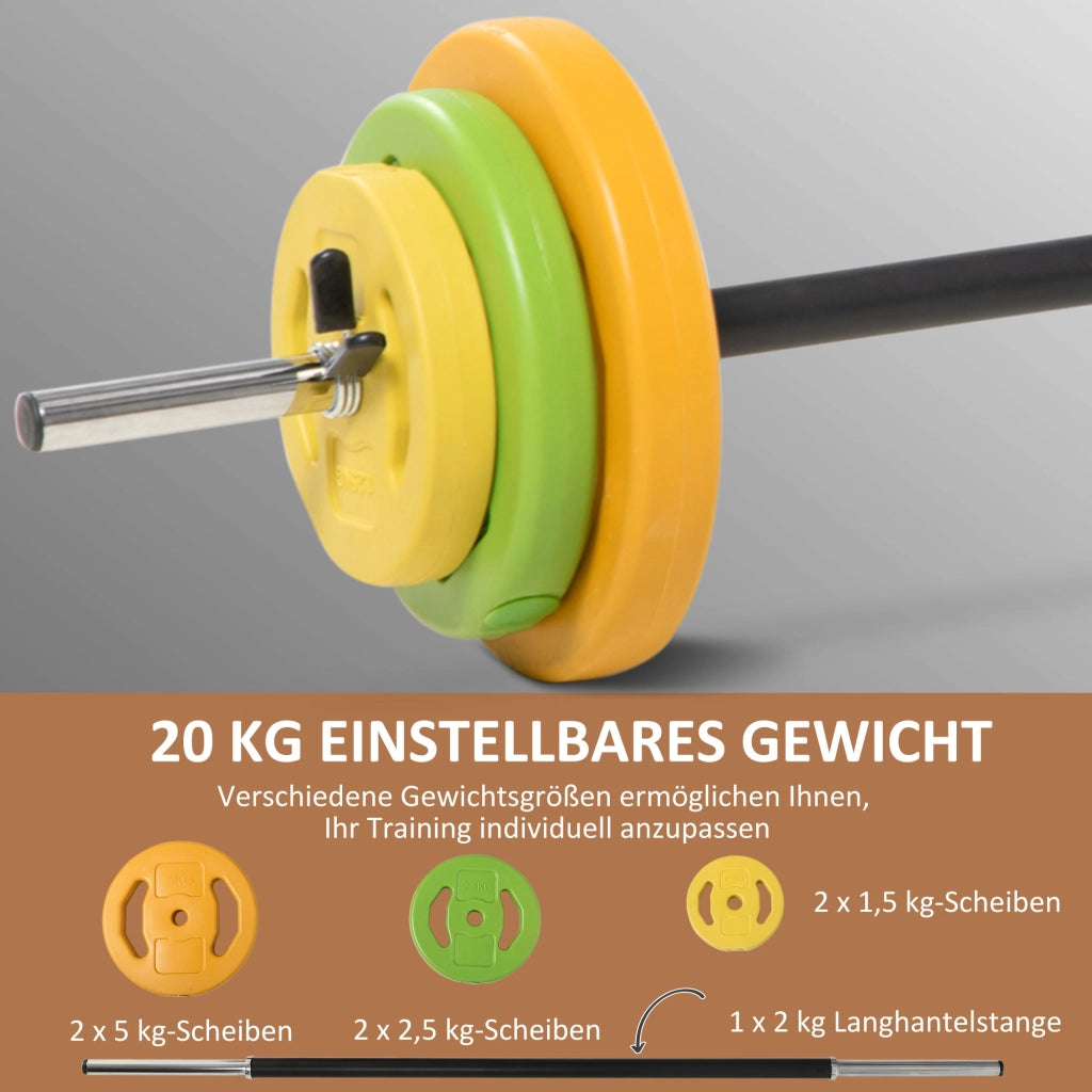 Set di manubri 20kg in ghisa ¨C Zephmum ¨C Grigio/nero 50x15x15