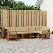 Set di divani da esterno 7 pz Naturale e Beige 3382197