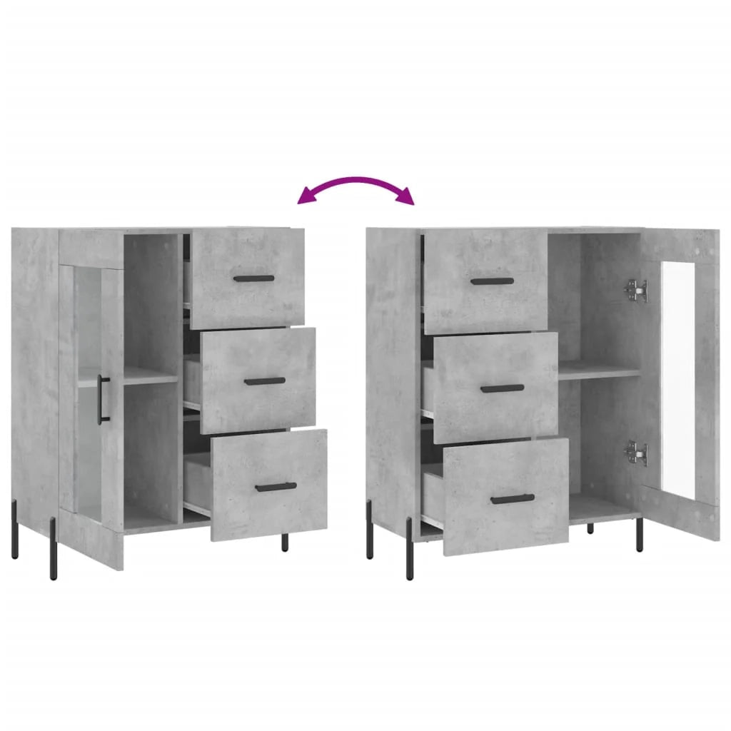 Buffet credenza cassettiera armadio mobile contenitore organizer per cucina soggiorno salotto 69,5 x 34 x 90 cm legno ingegnerizzato grigio 02_0032049