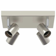 Faretto da soffitto moderno orientabile 26,5 x 26 x 11,5 cm interno chic finitura in metallo nichel opaco 02_0058296