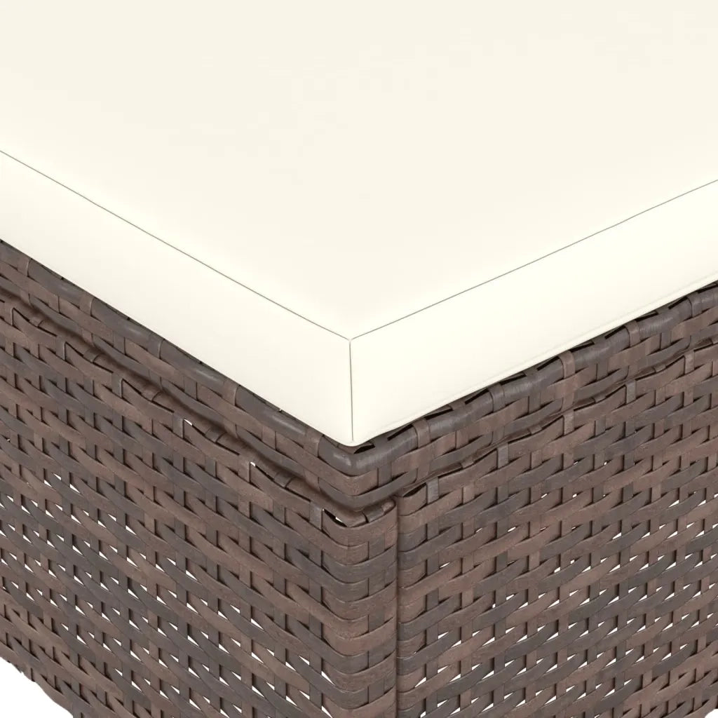 Set Sedie da Giardino e Poggiapiedi 4 pz in Polyrattan Marrone 310613