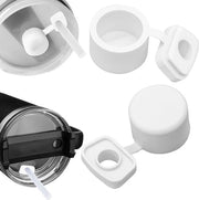 Set di stopperi in silicone resistenti alle perdite - 2 pezzi di stopperi quadrati e rotondi (bianchi)