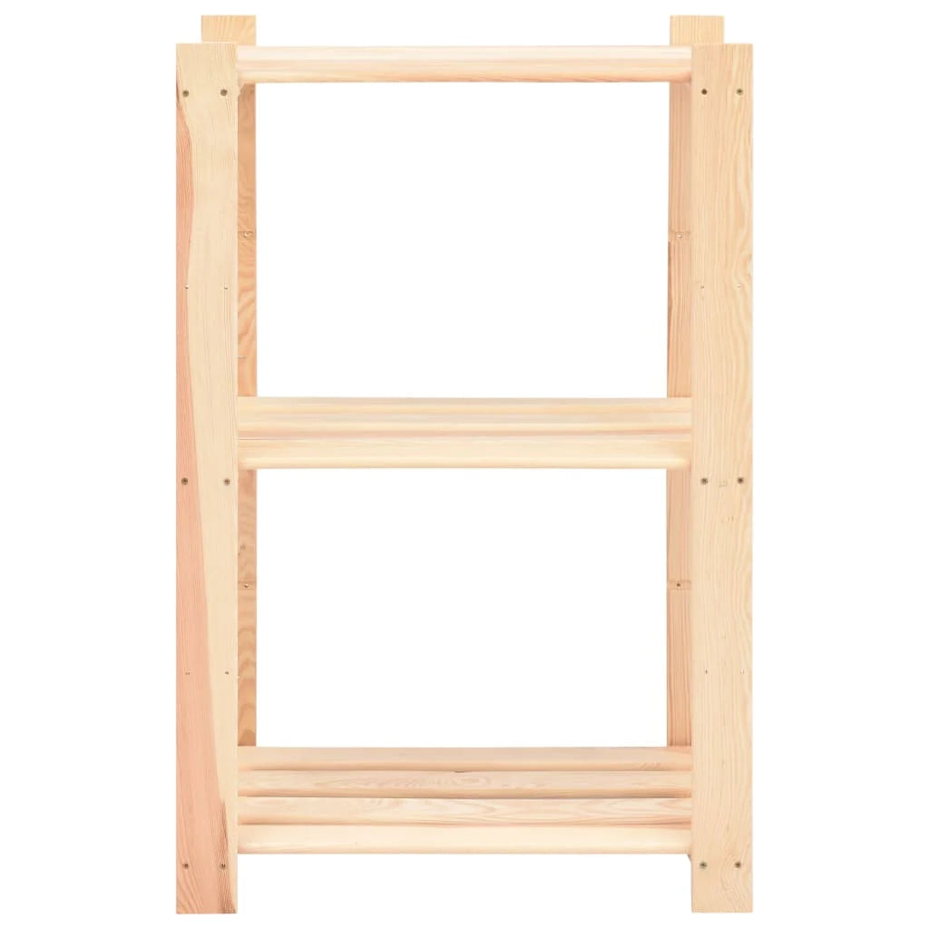 Scaffali portaoggetti a 3 livelli 3 pezzi 60 x 38 x 90 cm pino 150 kg beige 02_0045723