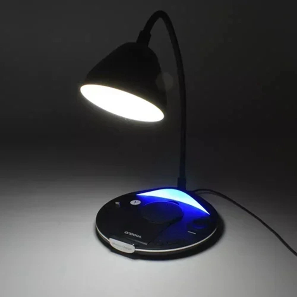 Trade Shop - Lampada Pieghevole Da Scrivania Luce A Led 5 In 1 Con Base Ricarica Wireless Q-cd506 -