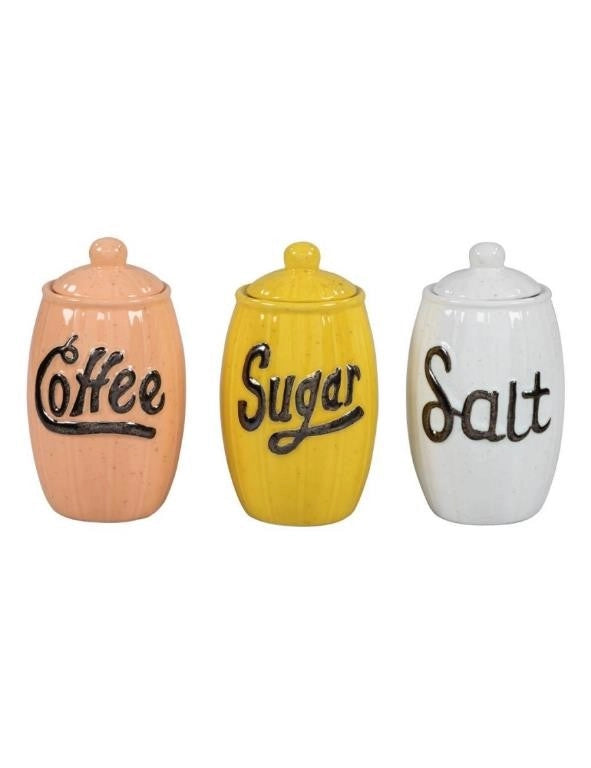 1 Pezzo Barattolo da Cucina in Ceramica Rural Sale Zucchero o Caffè 1000 cc 3 Colori