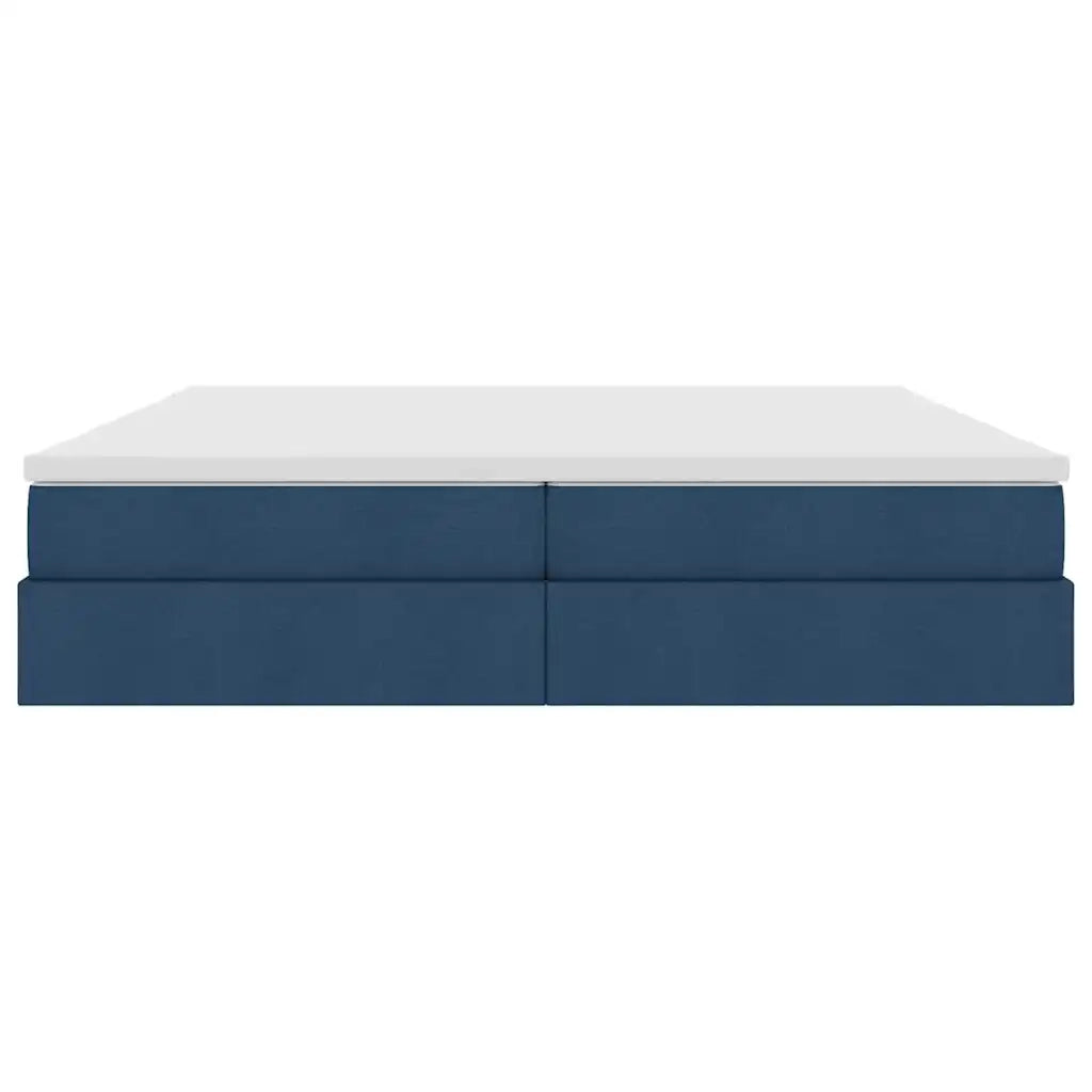 Letto con contenitore e materasso Blu 200 x 200 cm Poliestere