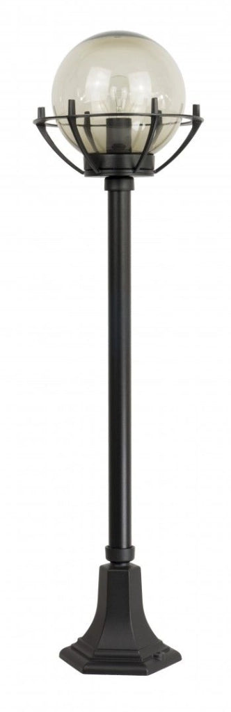 Lampada da giardino 102cm sfera 25cm E27 nera IP43