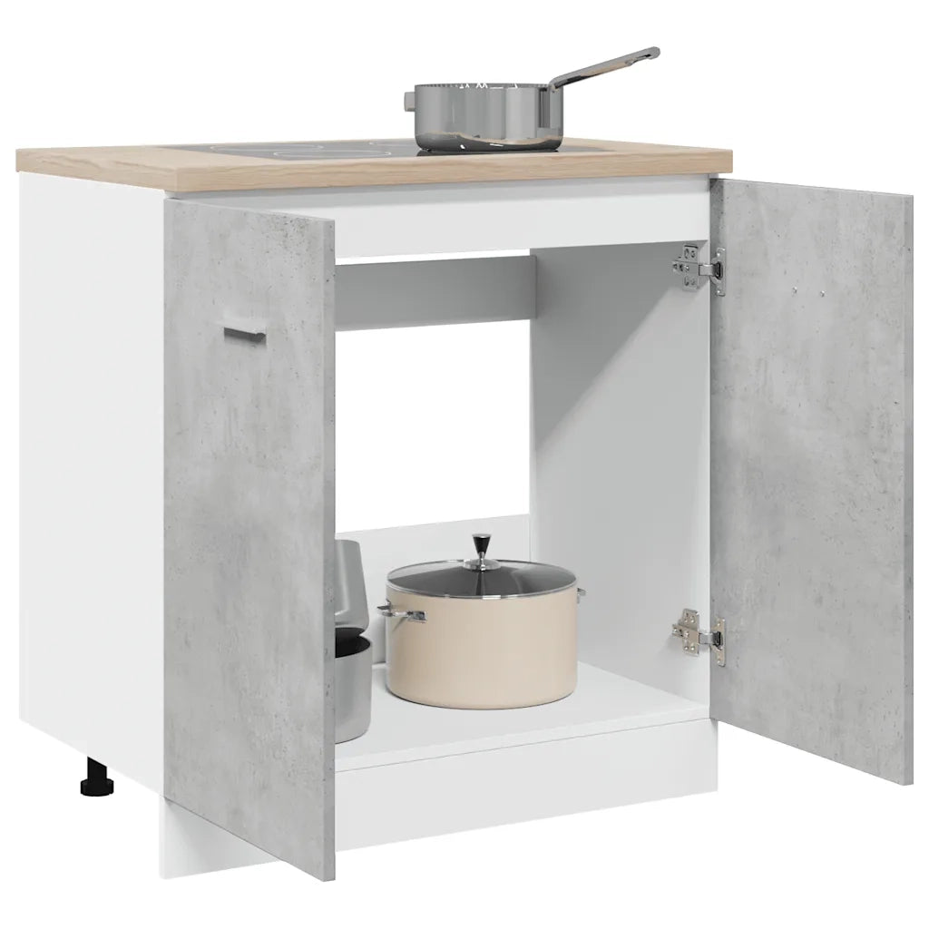 Armadio per Lavabo "Lyon"-Mobiletto da bagno Grigio Cemento 80x46x81,5 cm in