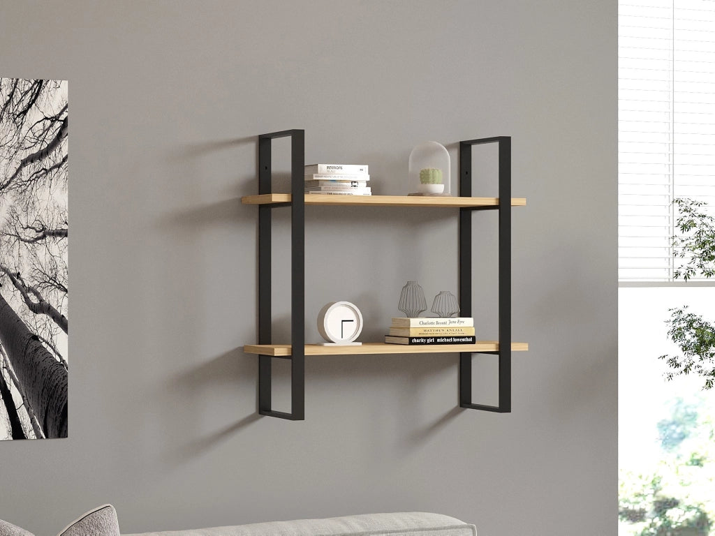 Mensola da parete in legno "Buba" - 70 x 22 x 70 cm - Marrone
