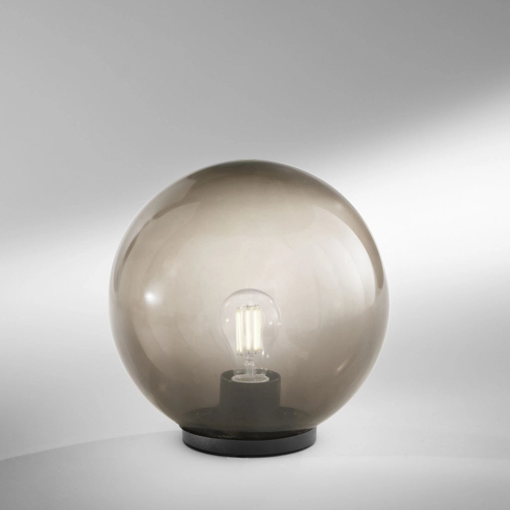 LUMETTO POLLY SFERA TRASPARENTE MONTATURA NERA 1 LUCE ATTACCO E27 IP44 30X31CM