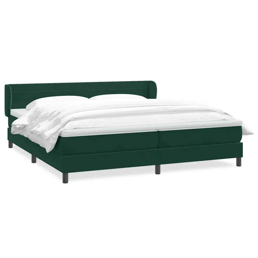 Giroletto a Molle con Materassi Verde Scuro 180x220 cm Velluto 3317664