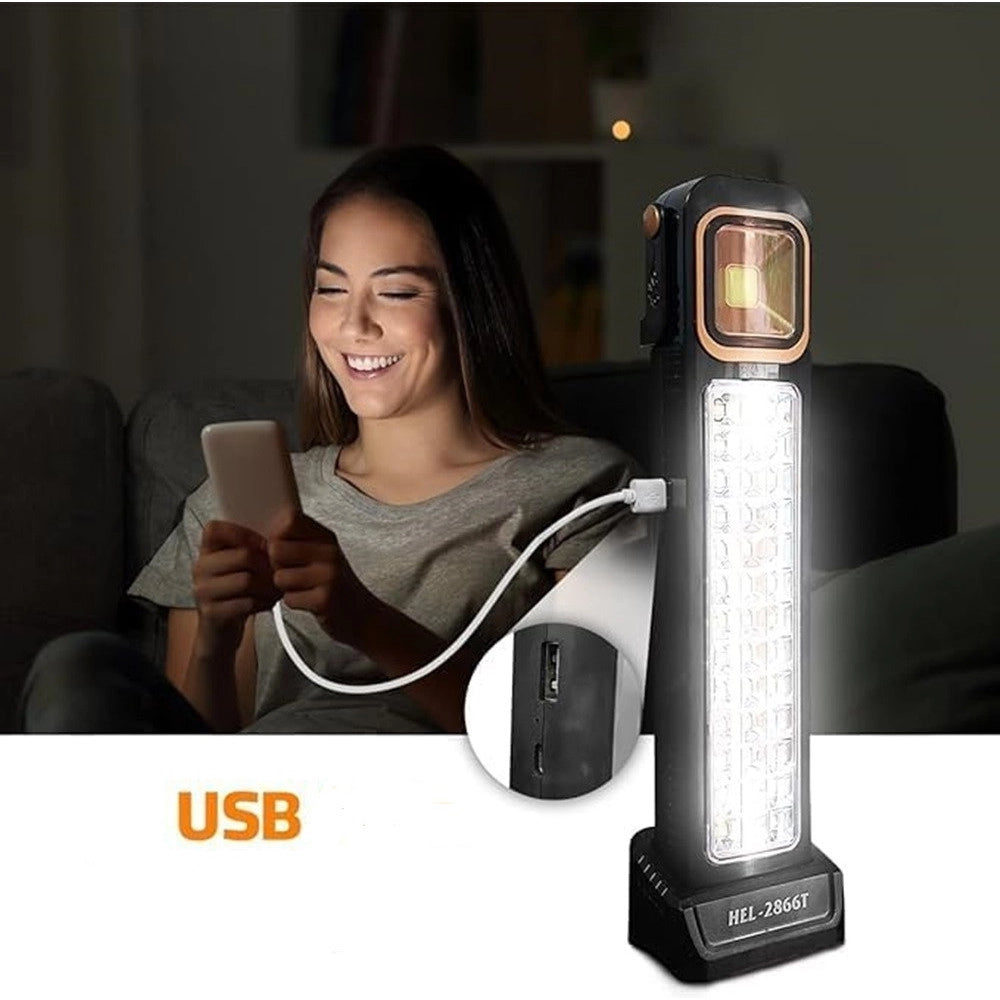 Trade Shop - Luce Di Emergenza Solare Ricaricabile Hel-2866t 30w Led Con Tecnologia Intelligente -