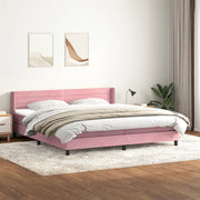 vidaXL Giroletto a Molle con Materasso Rosa 180x210 cm in Velluto