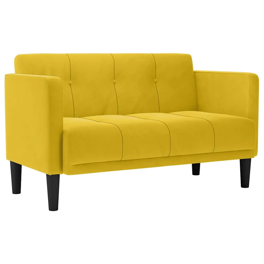 Divano | Divano da soggiorno | Sofa Divanetto Giallo 111 cm in Velluto