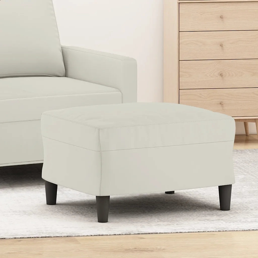 Poggiapiedi Crema 60x50x41 cm in Velluto cod mxl 74573