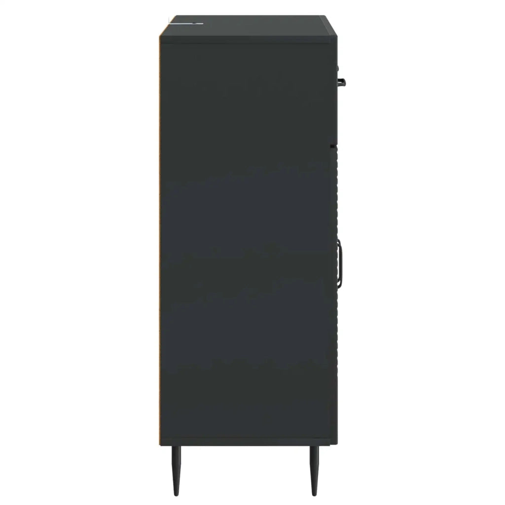 Credenza | Madia | Buffet da pranzo | Armadio da pranzo Nero 66 x 34,5 x 89,5 cm Legno ingegnerizzato