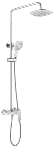 Colonna doccia rotonda con miscelatore CASSIO - bianco-cromo
