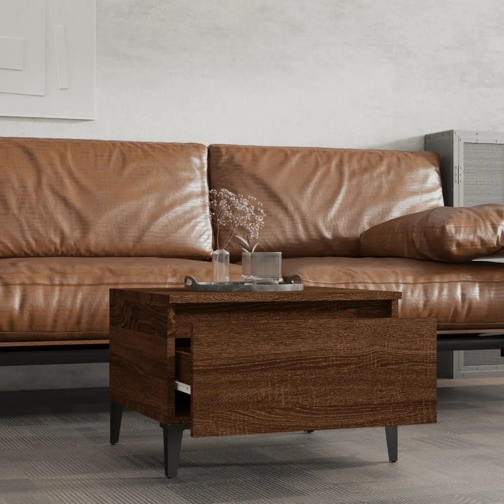 Tavolini 2 pz | Tavolo laterale Rovere Marrone 50x46x35cm in Legno Multistrato