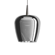 Zafferano Lampada a sospensione Bilia 230V LED 8W in vetro borosilicato soffiato a bocca Alluminio Argento, d.18 cm, altezza 324 cm, 2700K