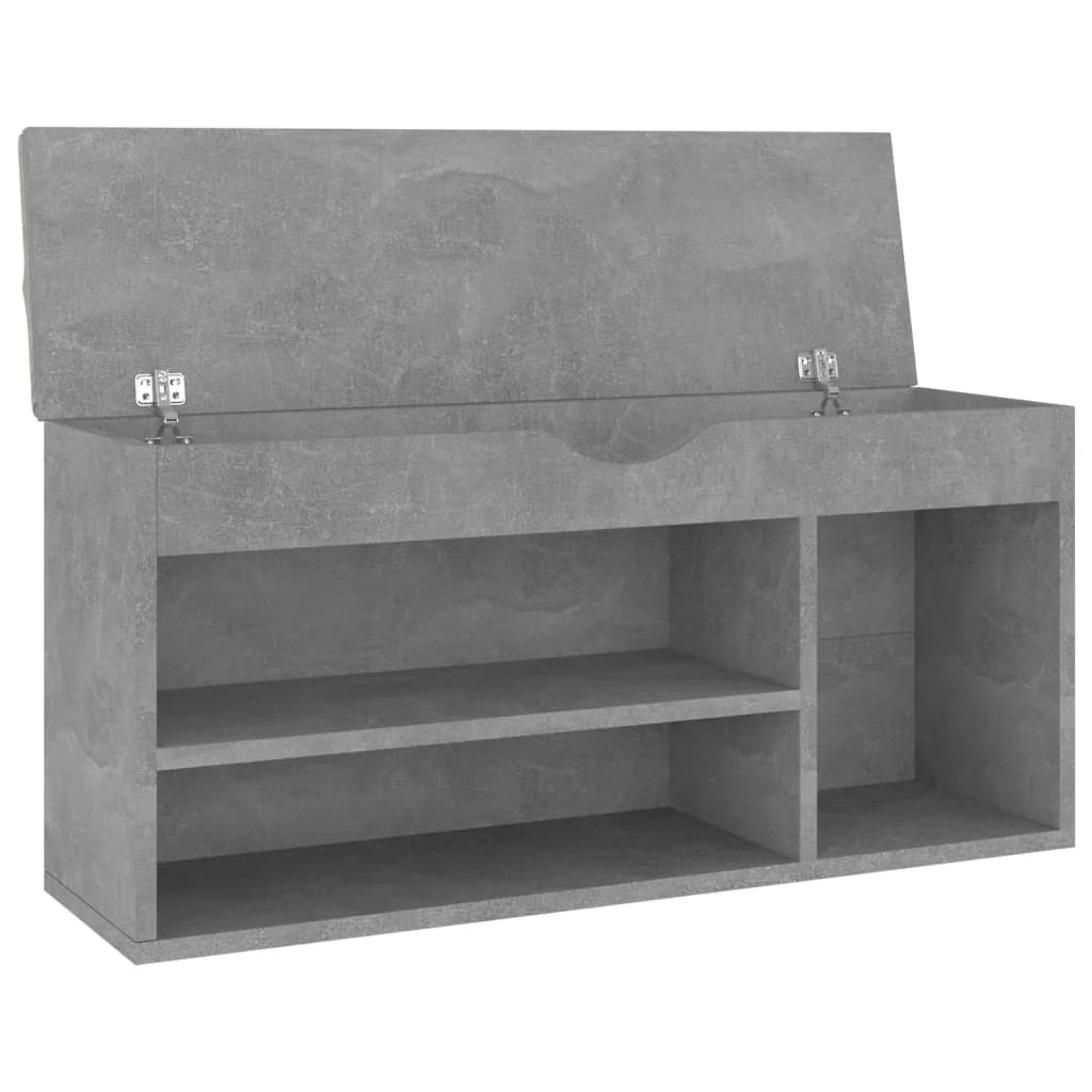 Panca portascarpe/stivali cassettiera scaffale mobiletto portaoggetti per ingresso con cuscino legno ingegnerizzato grigio 02_0022873