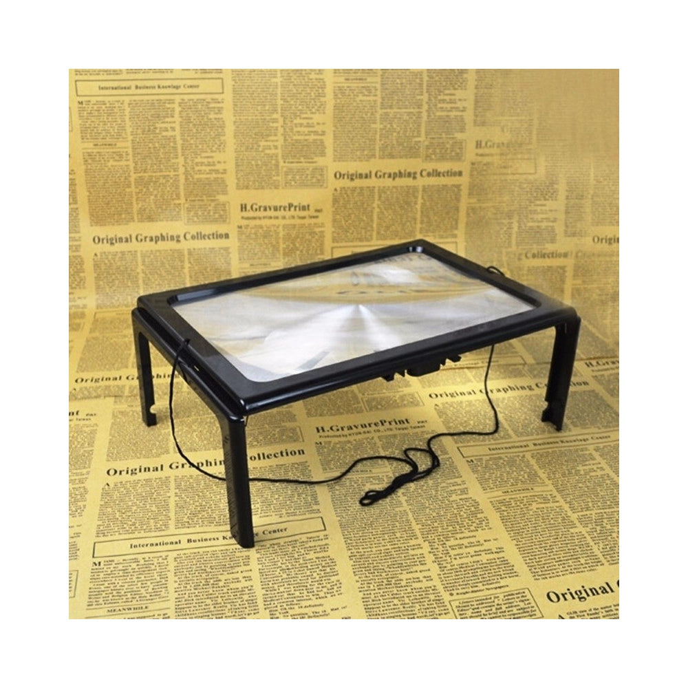 Trade Shop - Lente Ingrandimento Da Tavolo Collo Luce A Led Supporto Lettura A Pile -
