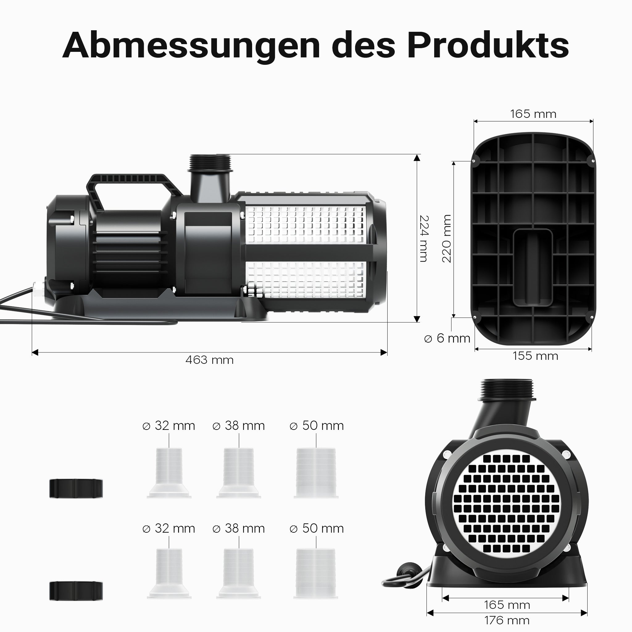 SuperECO CET-35000 Pompa da Laghetto con flussometro, 32000l/h, 450W, Prevalenza 12m