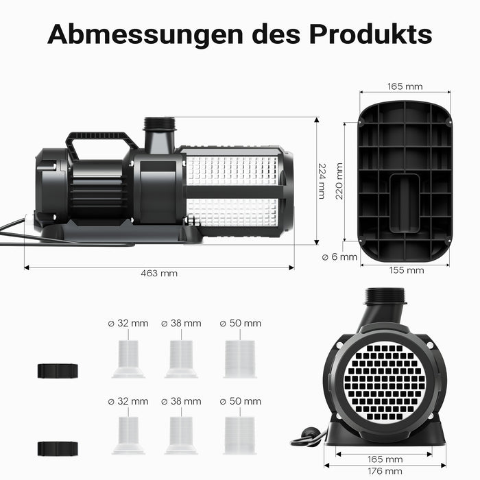 SuperECO CET-35000 Pompa da Laghetto con flussometro, 32000l/h, 450W, Prevalenza 12m