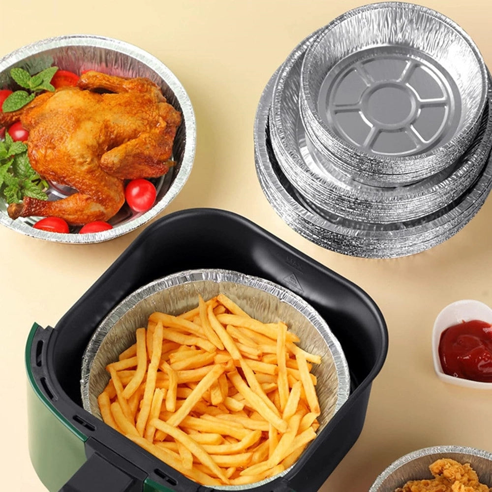 Trade Shop - Set 10pz Vassoio Contenitore Antiaderente Alluminio Per Friggitrice Aria Accessori Cucina -