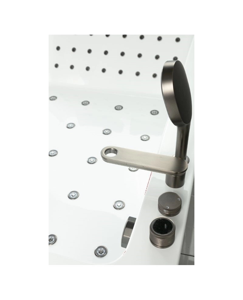 Vasca da bagno idromassaggio in vetro due posti full optional riscaldata 180x110cm Sicorage Traxy Dx
