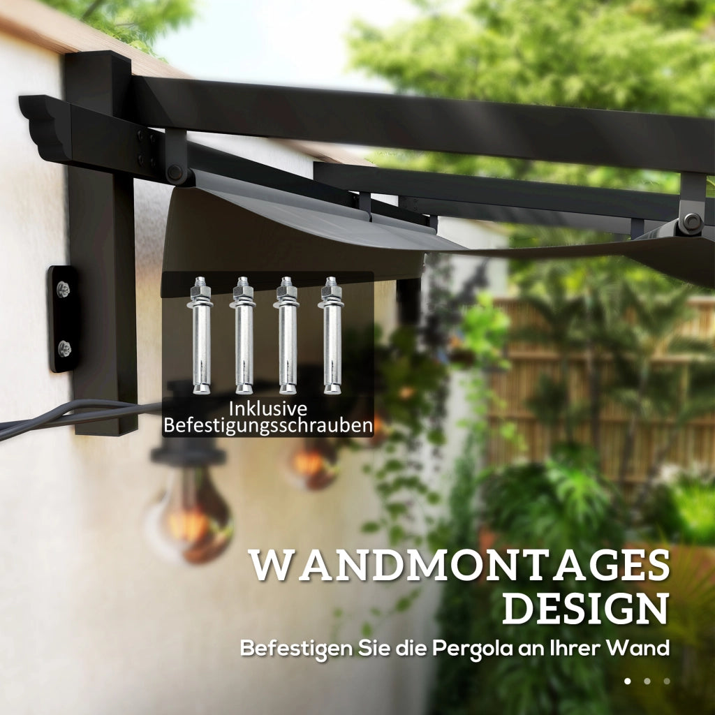 Pergola 3x3 m ¨C zephmum ¨C per giardino terrazza colore grigio scuro