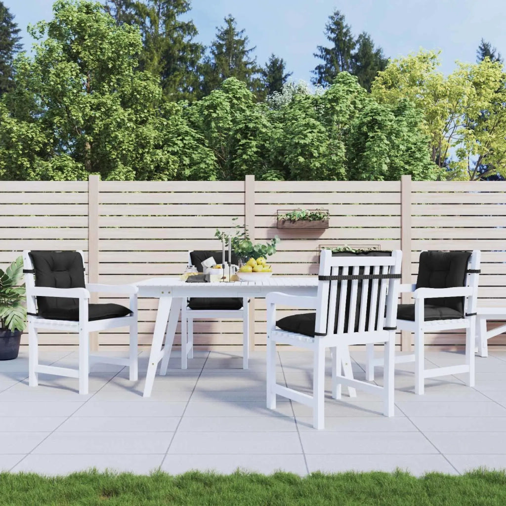Set di Cuscini per Sedia Bassa 4 pz | Cuscini per sedie Melange Nero