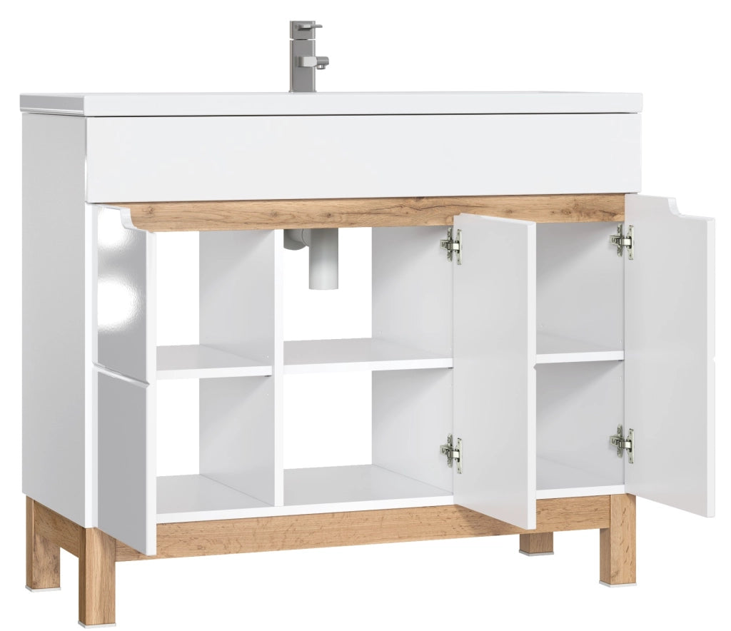 Mobile sottolavabo 100 cm 3 ante Bali White 100 x 84 x 46 cm