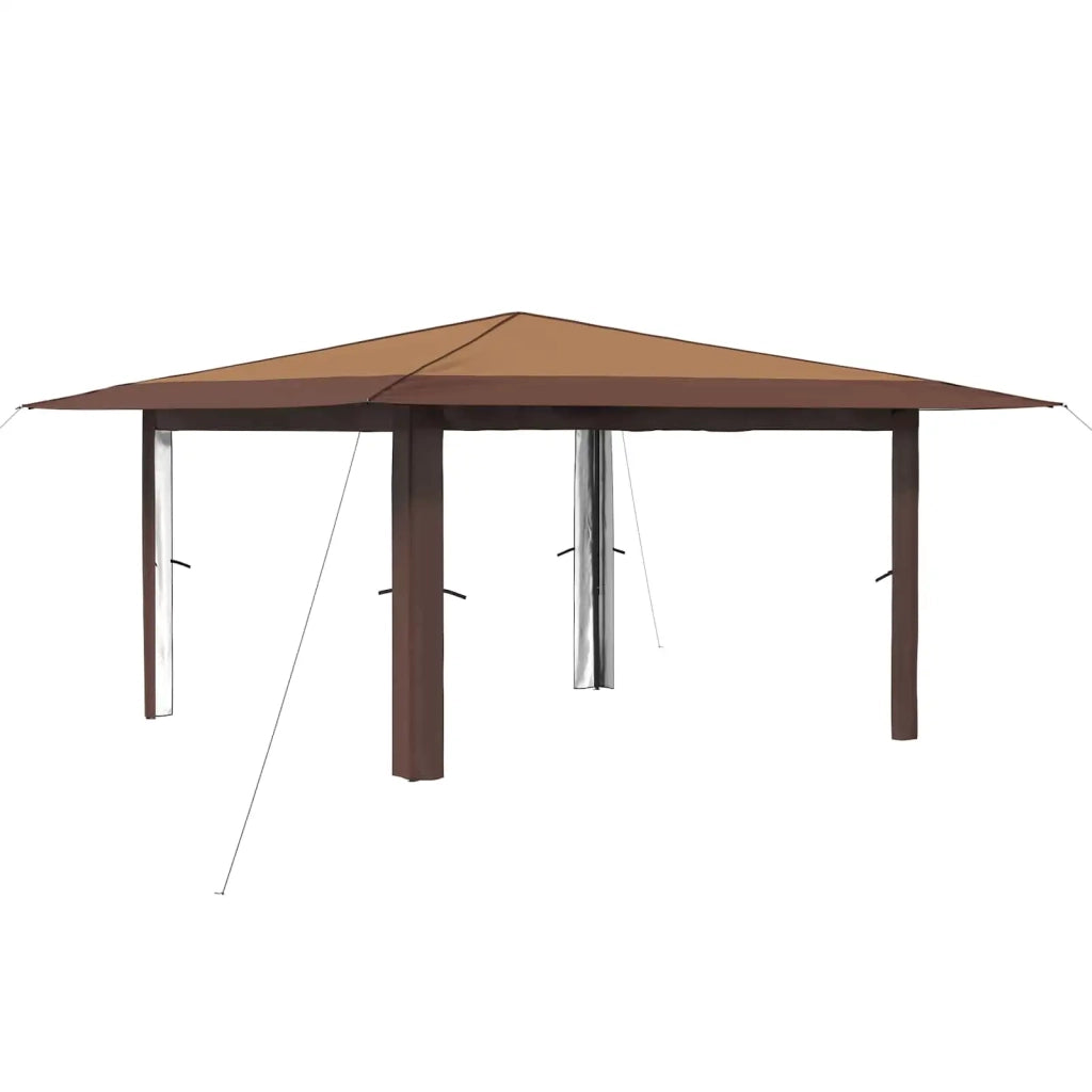 Gazebo senza Parete Laterale 4 x 4 m Beige e Marrone 42036817