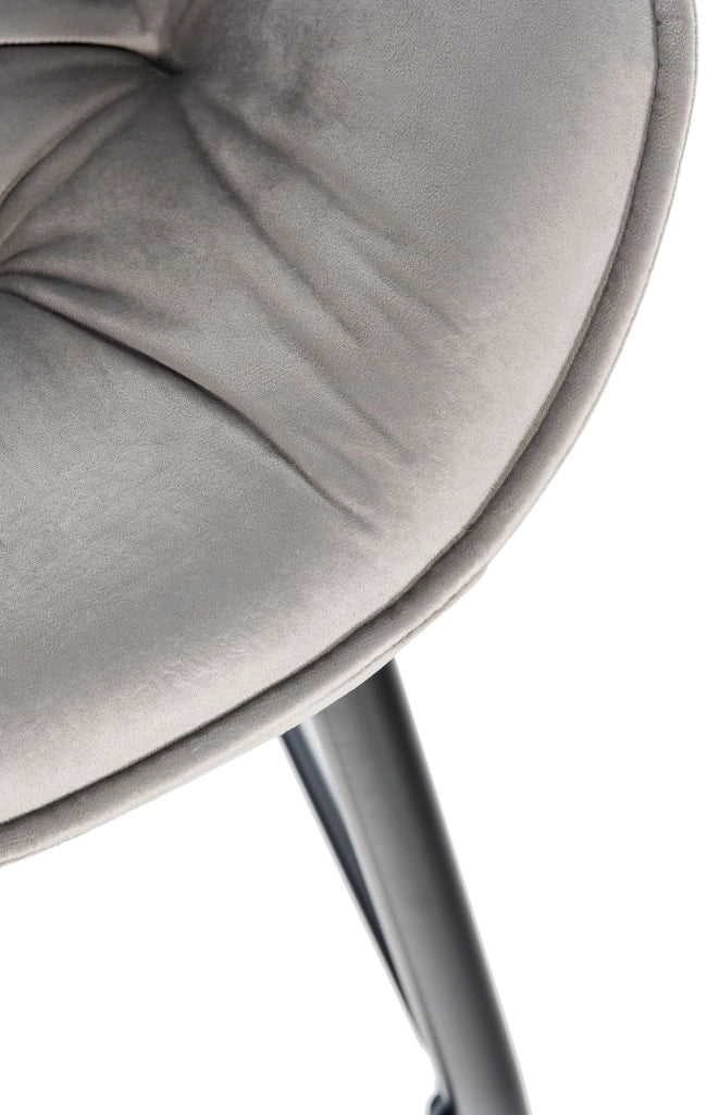 Sgabello da bar Gibson in velluto altezza seduta 76 cm grigio