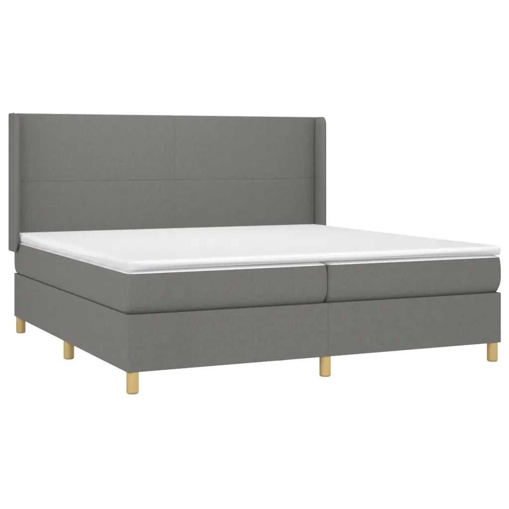 Letto a Molle Materasso e LED Grigio Scuro 200x200cm in Tessuto 3138742