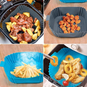 Piatto in silicone per air fryer da 20 cm, 2 pezzi Accessori in silicone per air fryer, adatti per forno a microonde, forno e ventilatore ad aria calda, forma in silicone per air fryer