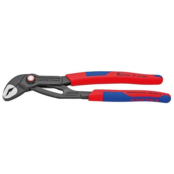 KNIPEX 87 02 250 Cobra QuickSet Pinza regolabile per tubi e dadi 25 posizioni 50 mm 46 mm colore Grigio